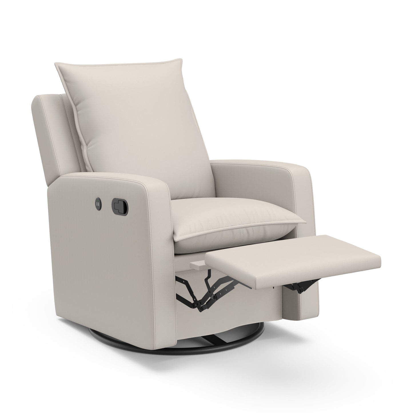 Stork Craft USA Timeless Polyurethane Recline Glider with USB in Ivory in Beige