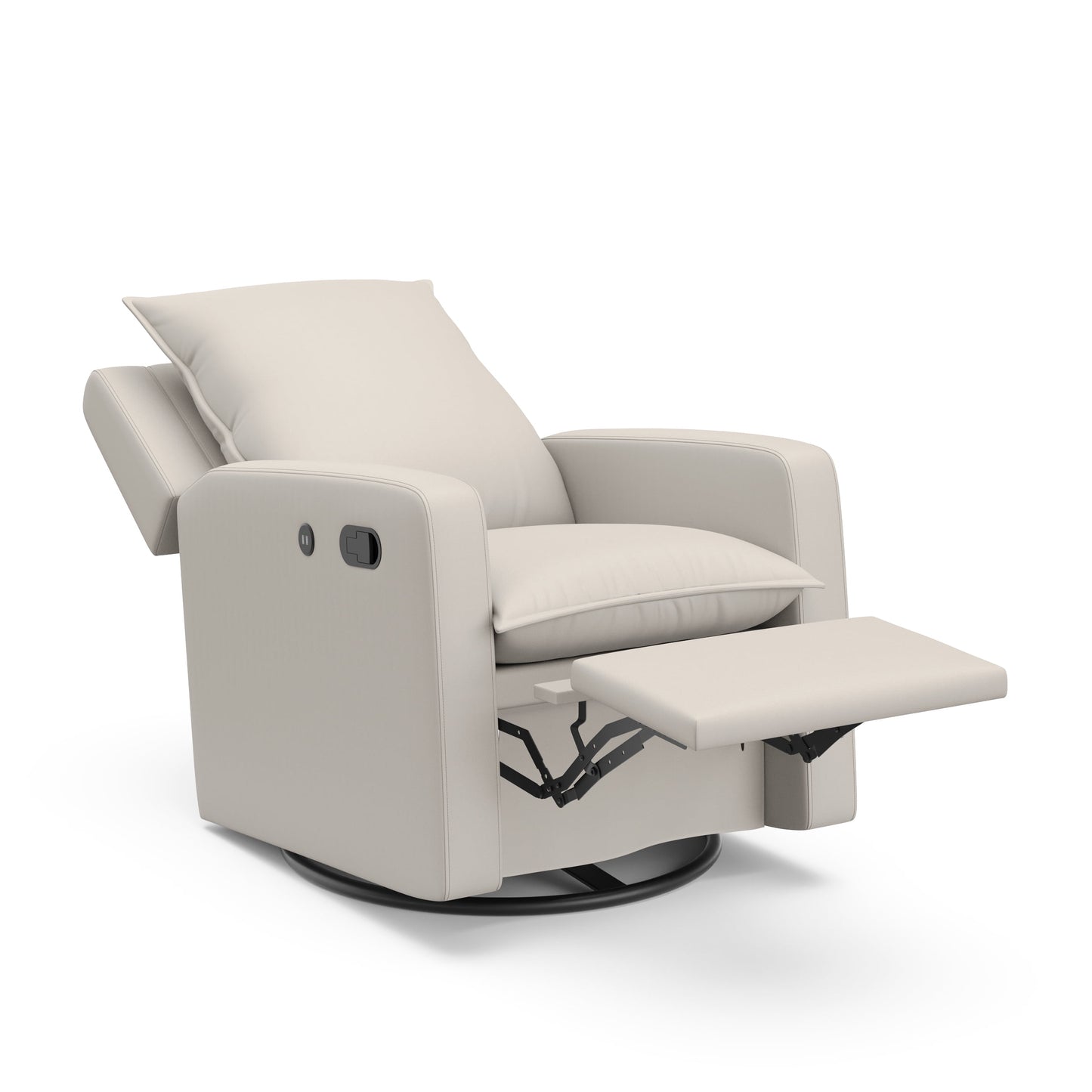 Stork Craft USA Timeless Polyurethane Recline Glider with USB in Ivory in Beige