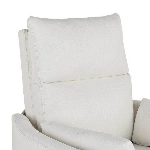 Upholstered Swivel Recliner Manual Rocker Recliner Chair Baby Nursery Chair with Two Removable Pillows for Living Room