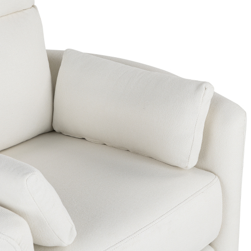 Upholstered Swivel Recliner Manual Rocker Recliner Chair Baby Nursery Chair with Two Removable Pillows for Living Room