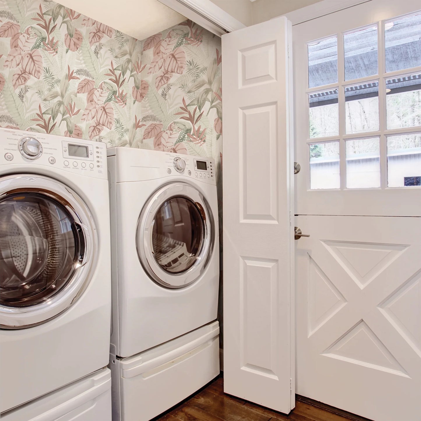 Pink Tropical Palm, Peel and Stick Wallpaper 13.35 Sq. Ft.