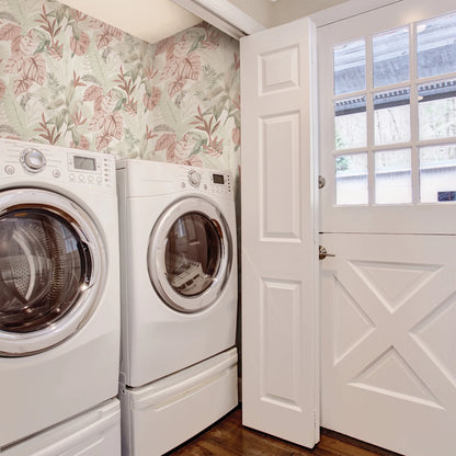 Pink Tropical Palm, Peel and Stick Wallpaper 13.35 Sq. Ft.