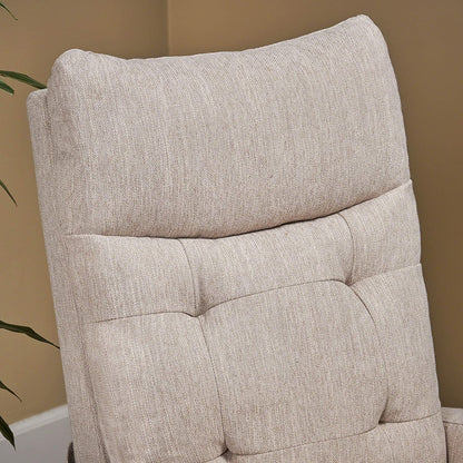 Christopher Knight Home Ishtar Glider Swivel Push Back Nursery Recliner, 35.75D X 25W X 39H In, Beige, Black