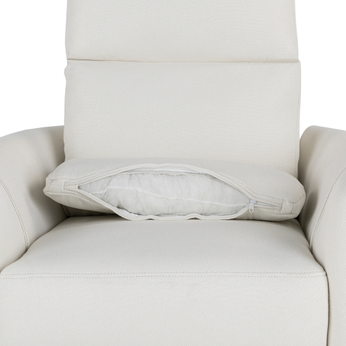 Upholstered Swivel Recliner Manual Rocker Recliner Chair Baby Nursery Chair with Two Removable Pillows for Living Room