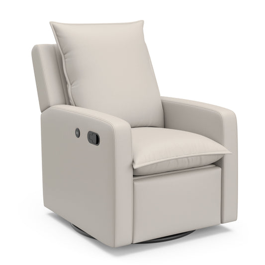 Stork Craft USA Timeless Polyurethane Recline Glider with USB in Ivory in Beige