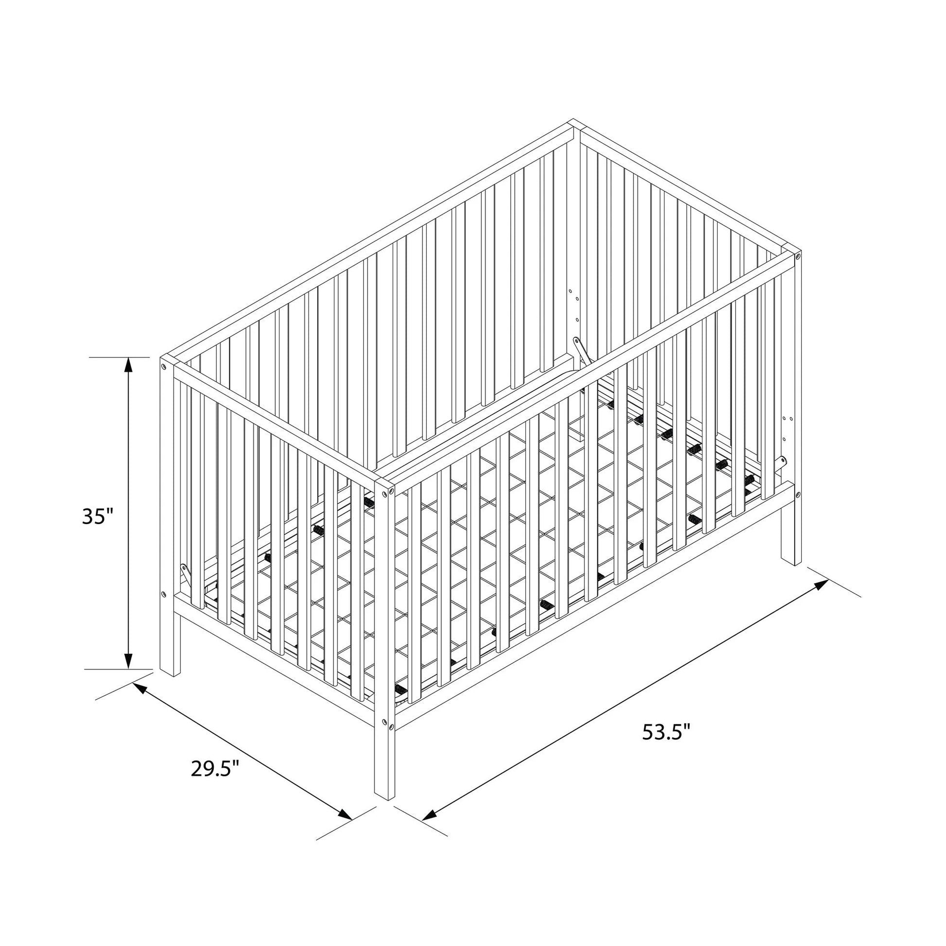 Ivey 3-In-1 Convertible Crib, Nursery Furniture, White