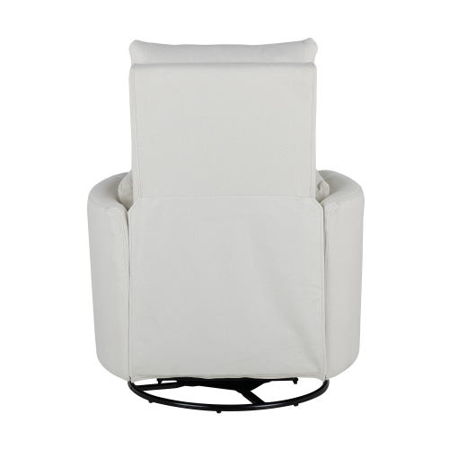 Upholstered Swivel Recliner Manual Rocker Recliner Chair Baby Nursery Chair with Two Removable Pillows for Living Room