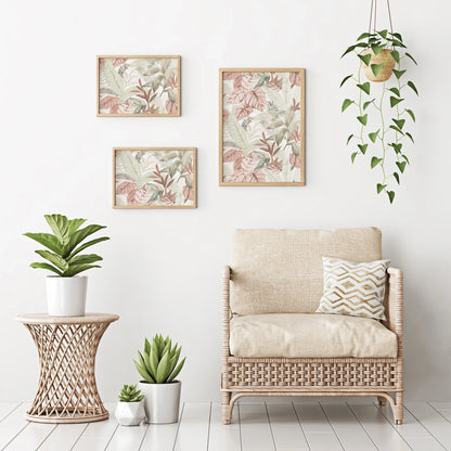 Pink Tropical Palm, Peel and Stick Wallpaper 13.35 Sq. Ft.