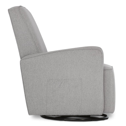 Holland Upholstered Swivel Glider | Rocker I Included Lumbar Pillow I Modern Design, Luxe Grey