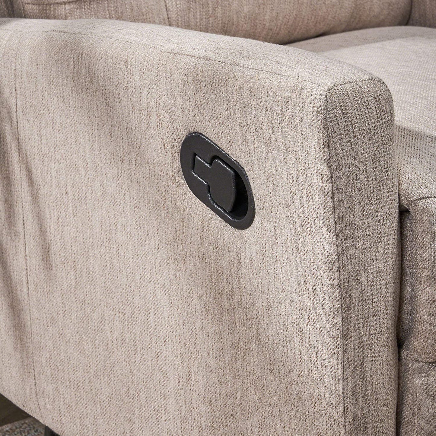 Christopher Knight Home Ishtar Glider Swivel Push Back Nursery Recliner, 35.75D X 25W X 39H In, Beige, Black