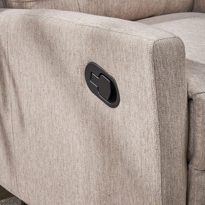 Christopher Knight Home Ishtar Glider Swivel Push Back Nursery Recliner, 35.75D X 25W X 39H In, Beige, Black