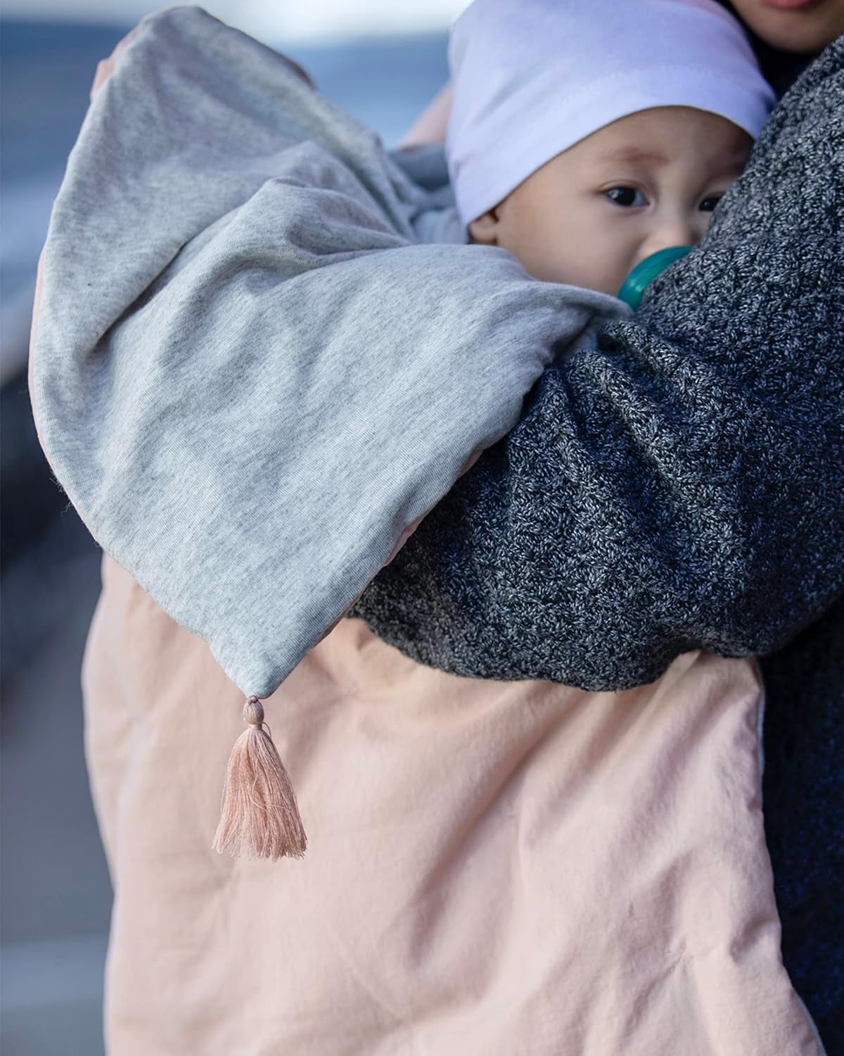 Sini Baby Blanket - Airy Duvet Baby Swaddle Blanket, 100% Breathable Cotton-Lined Lightweight Fluffy Sini Blankets, Multi Purpose Receiving for Boy & Girl | (Cameo)