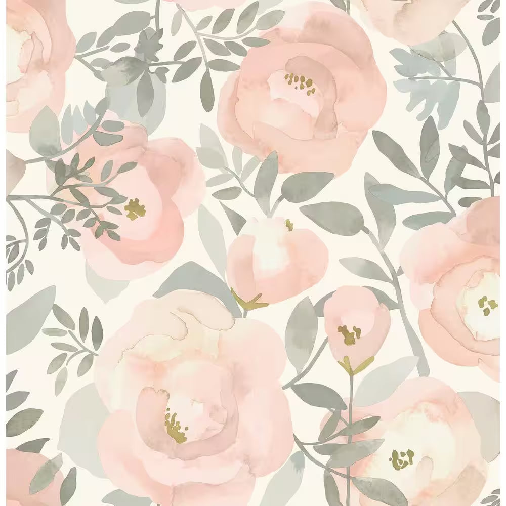 Peachy Keen Yellow or Pink Vinyl Peel & Stick Wallpaper Roll 18 ft x 20.5 in (Covers 30.75 Sq. Ft.)