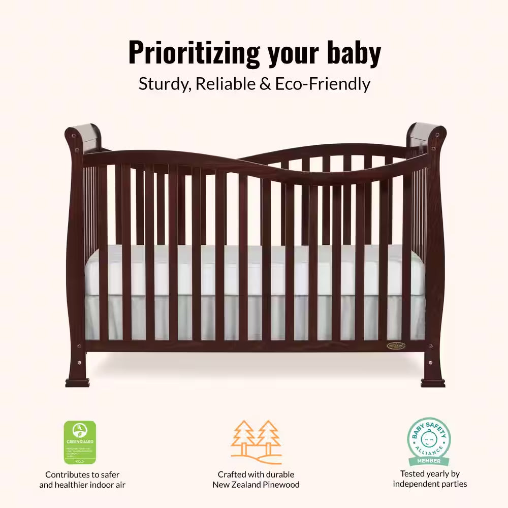 Violet Espresso 7 in 1-Convertible Lifestyle Crib