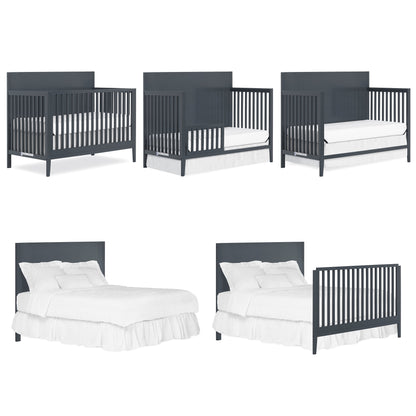 Sedona 3-In-1 Convertible Crib, New Zealand Pinewood, Non-Toxic Finish, Carbon