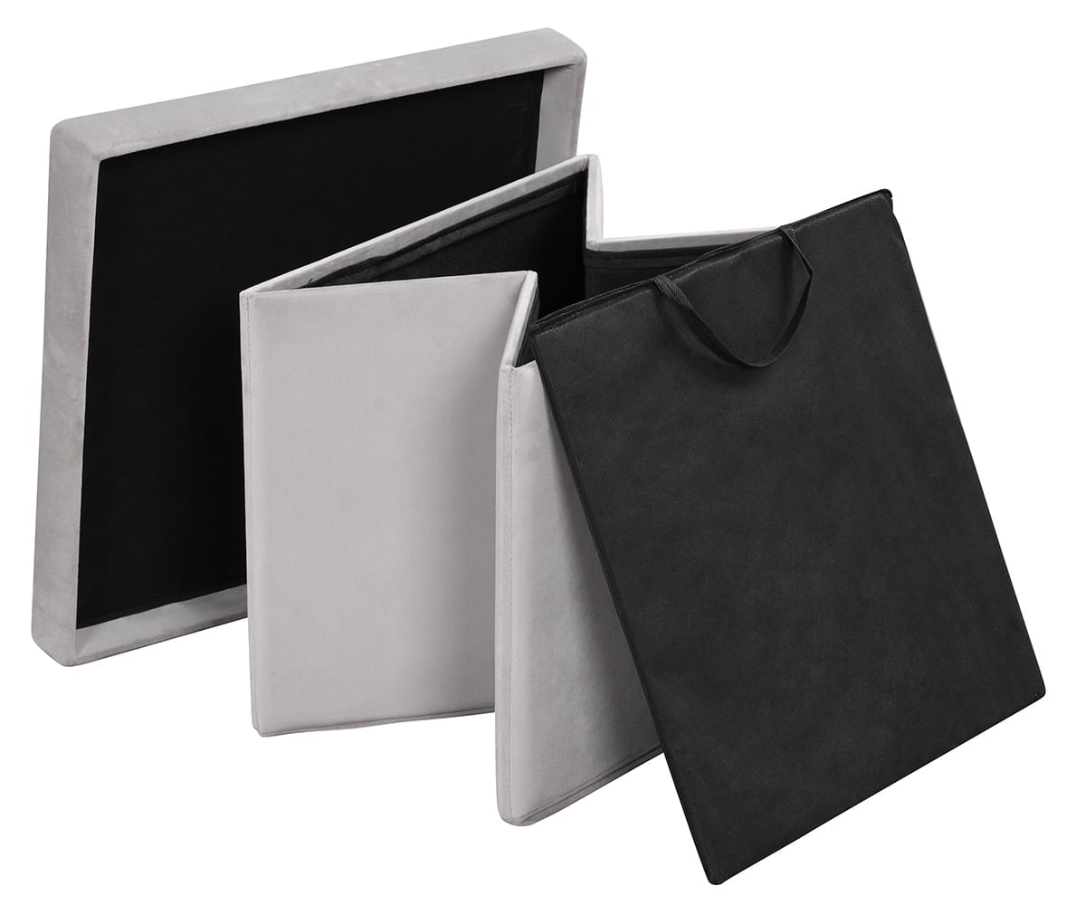 Sonia Upholstered Swivel Glider W/ Storage Ottoman, Grey