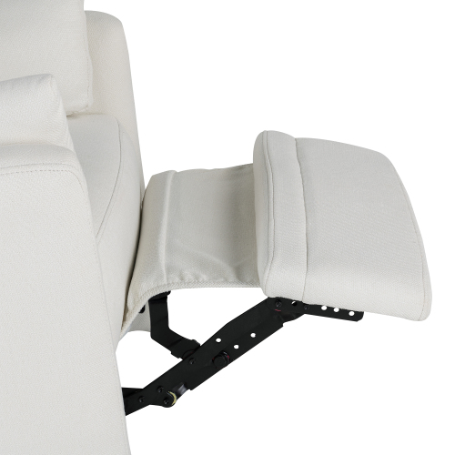 Upholstered Swivel Recliner Manual Rocker Recliner Chair Baby Nursery Chair with Two Removable Pillows for Living Room