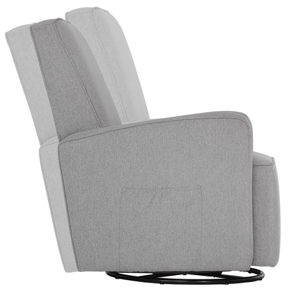 Holland Upholstered Swivel Glider | Rocker I Included Lumbar Pillow I Modern Design, Luxe Grey