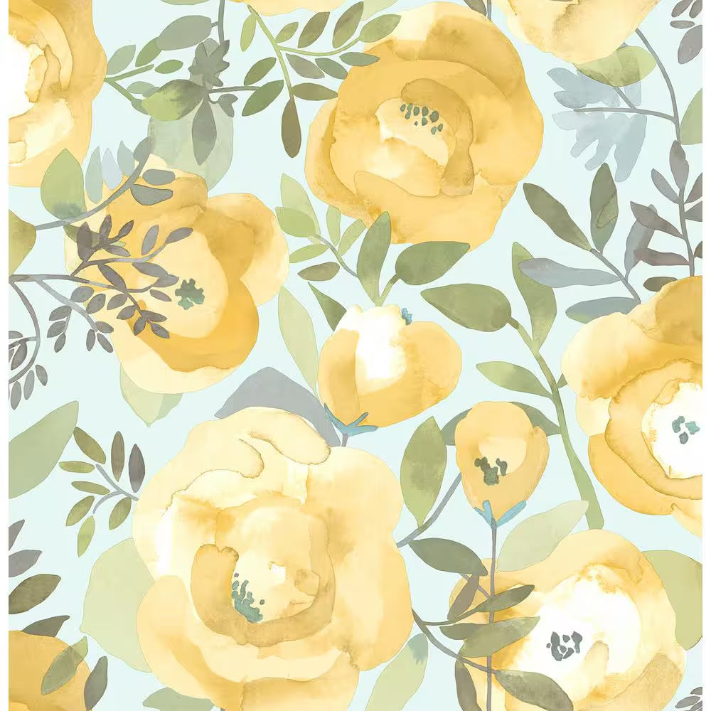 Peachy Keen Yellow or Pink Vinyl Peel & Stick Wallpaper Roll 18 ft x 20.5 in (Covers 30.75 Sq. Ft.)