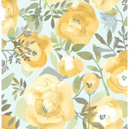 Peachy Keen Yellow or Pink Vinyl Peel & Stick Wallpaper Roll 18 ft x 20.5 in (Covers 30.75 Sq. Ft.)