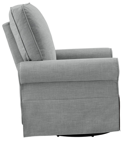 Natalie Upholstered Swivel Glider, Gray Fabric