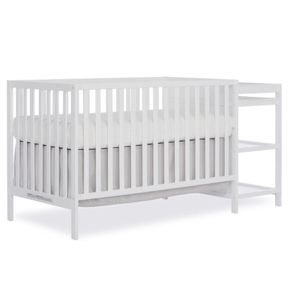 Synergy Convertible Baby Crib and Changer in White with Detachable Changing Table