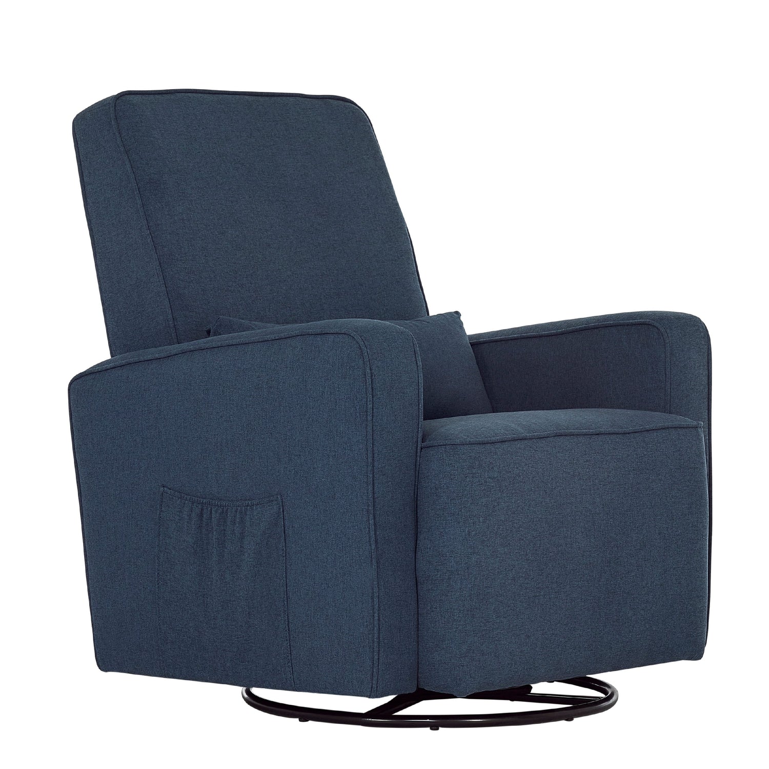Holland Upholstered Swivel Glider | Rocker I Included Lumbar Pillow I Modern Design, Luxe Grey