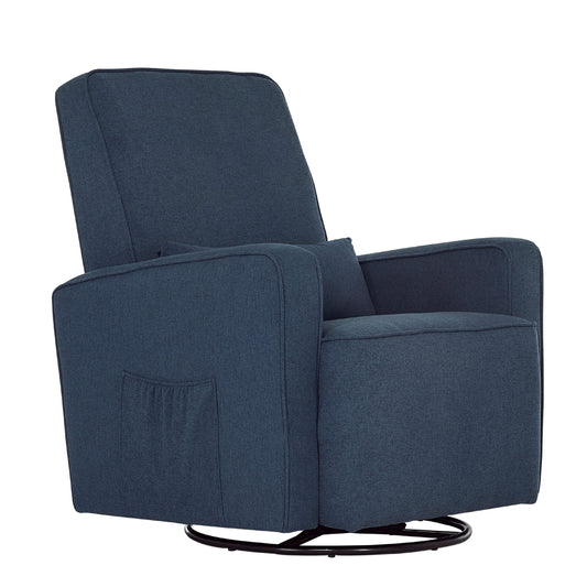 Holland Upholstered Swivel Glider | Rocker I Included Lumbar Pillow I Modern Design, Luxe Grey