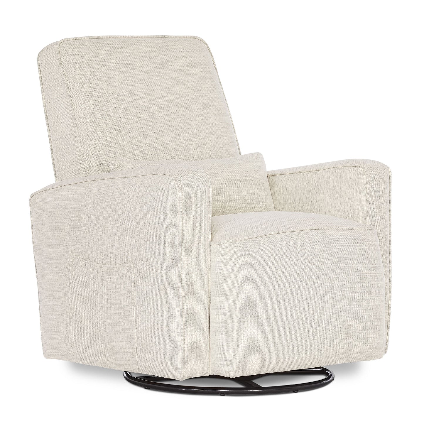 Holland Upholstered Swivel Glider | Rocker I Included Lumbar Pillow I Modern Design, Luxe Grey