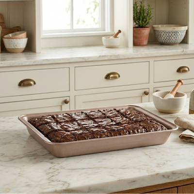 Everthrow Signature Non-Stick Baking Pan with Removable Divider (Yields 18 Even Brownies)