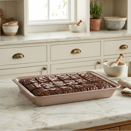 Everthrow Signature Non-Stick Baking Pan with Removable Divider (Yields 18 Even Brownies)