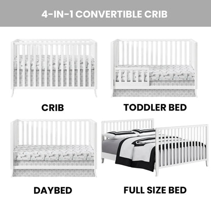 Arlie 4 in 1 Convertible Island Crib White