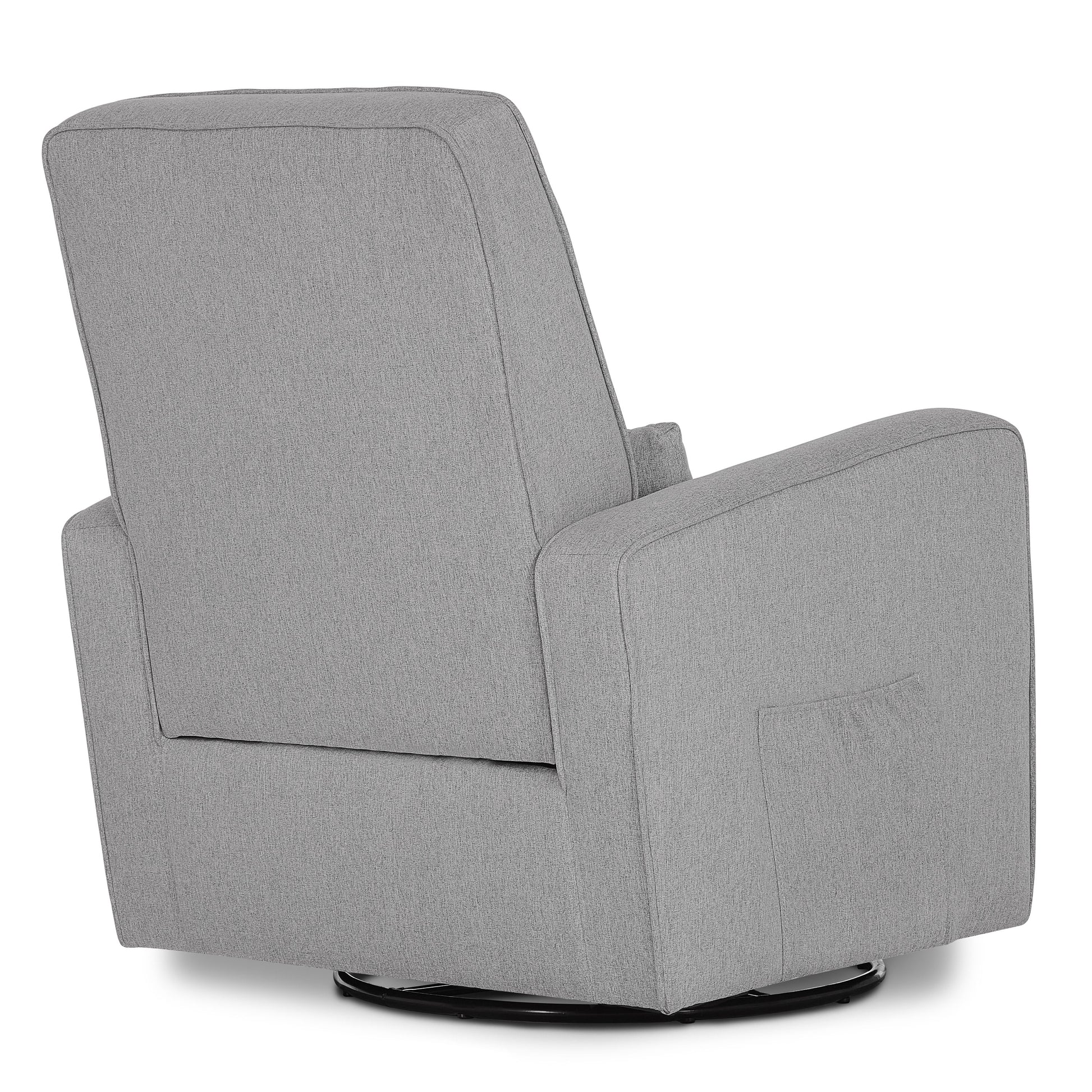 Holland Upholstered Swivel Glider | Rocker I Included Lumbar Pillow I Modern Design, Luxe Grey