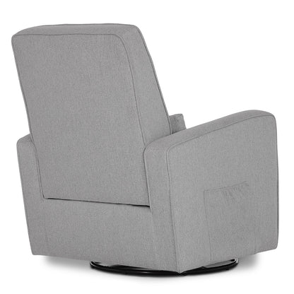 Holland Upholstered Swivel Glider | Rocker I Included Lumbar Pillow I Modern Design, Luxe Grey