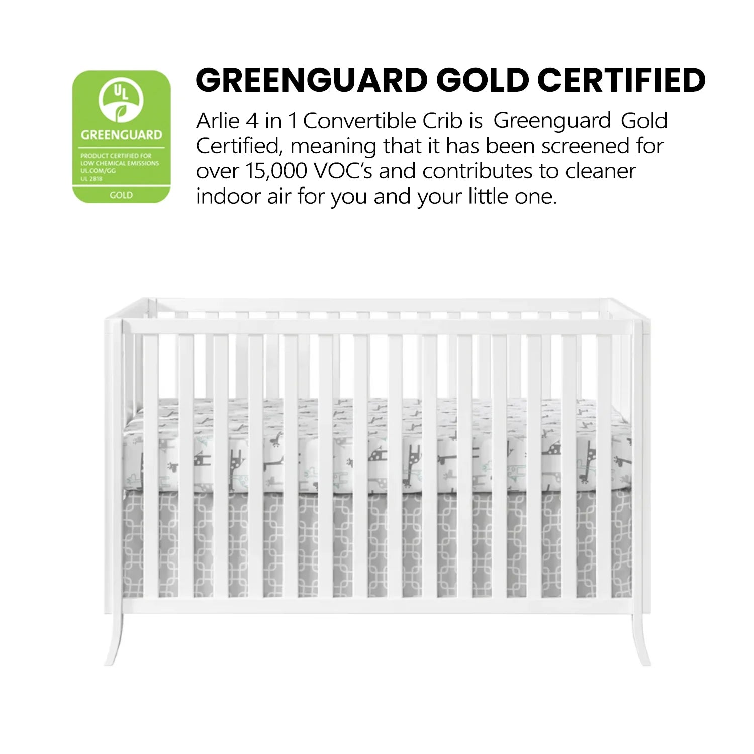 Arlie 4 in 1 Convertible Island Crib White