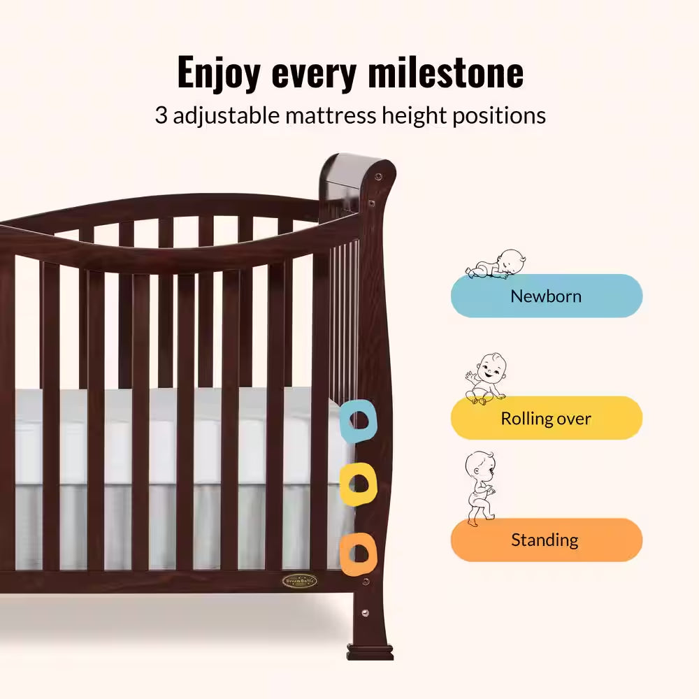 Violet Espresso 7 in 1-Convertible Lifestyle Crib