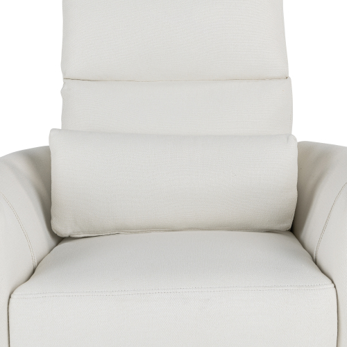 Upholstered Swivel Recliner Manual Rocker Recliner Chair Baby Nursery Chair with Two Removable Pillows for Living Room