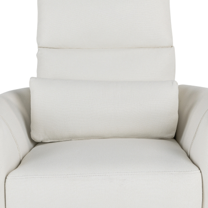 Upholstered Swivel Recliner Manual Rocker Recliner Chair Baby Nursery Chair with Two Removable Pillows for Living Room