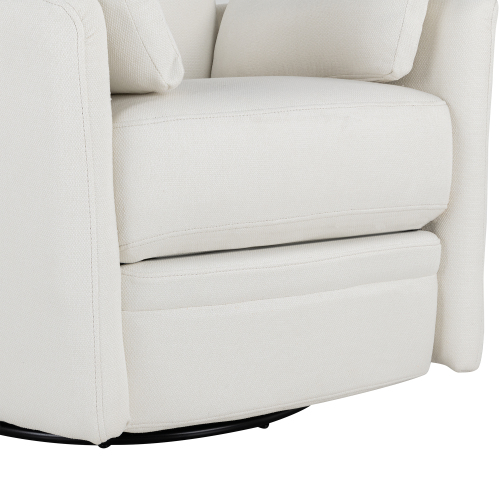 Upholstered Swivel Recliner Manual Rocker Recliner Chair Baby Nursery Chair with Two Removable Pillows for Living Room