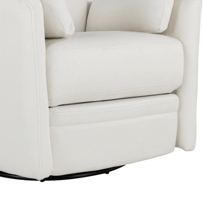 Upholstered Swivel Recliner Manual Rocker Recliner Chair Baby Nursery Chair with Two Removable Pillows for Living Room