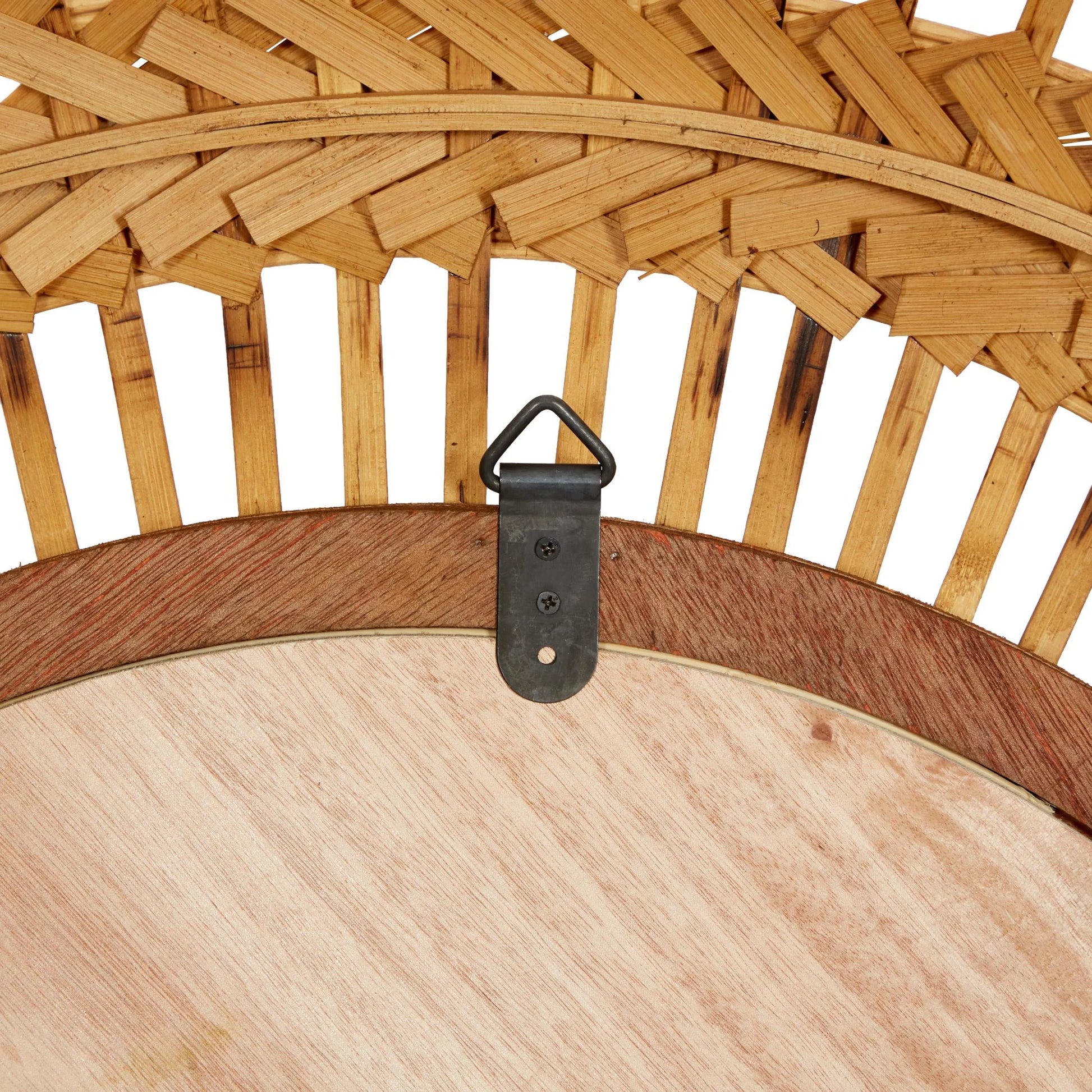 36" X 36" Brown Handmade Open Frame Woven Wall Mirror