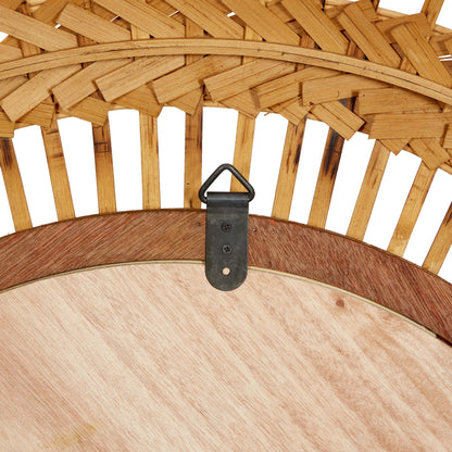 36" X 36" Brown Handmade Open Frame Woven Wall Mirror