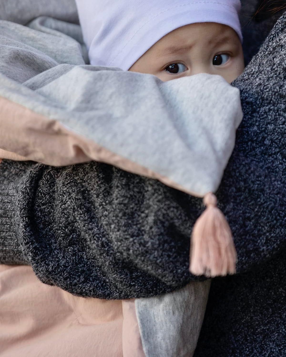 Sini Baby Blanket - Airy Duvet Baby Swaddle Blanket, 100% Breathable Cotton-Lined Lightweight Fluffy Sini Blankets, Multi Purpose Receiving for Boy & Girl | (Cameo)