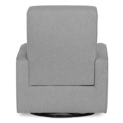 Holland Upholstered Swivel Glider | Rocker I Included Lumbar Pillow I Modern Design, Luxe Grey