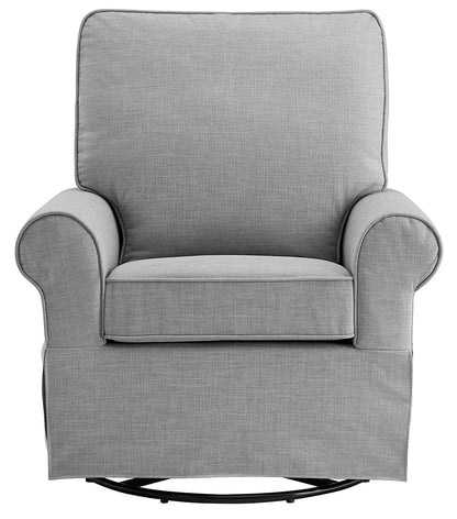 Natalie Upholstered Swivel Glider, Gray Fabric