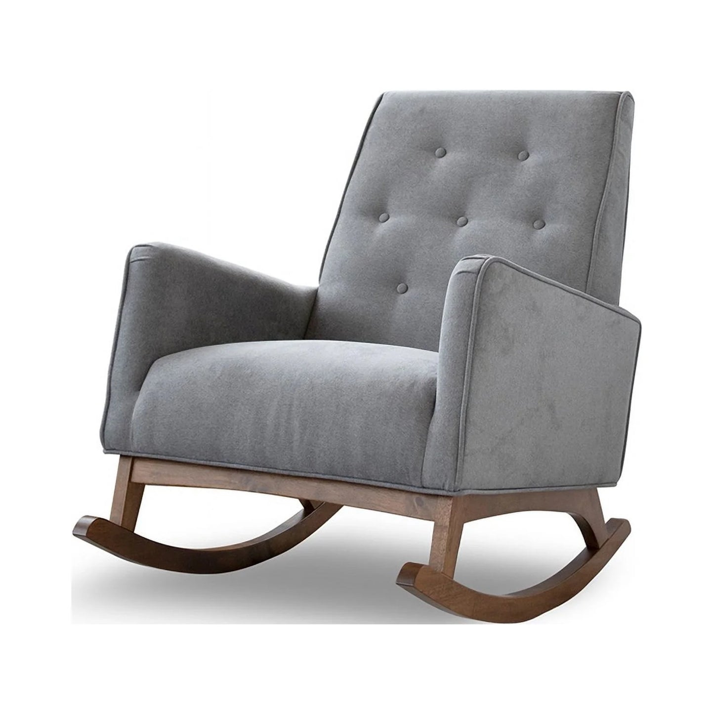 Mid-Century Modern Collin Rocking Chair, Light Gray