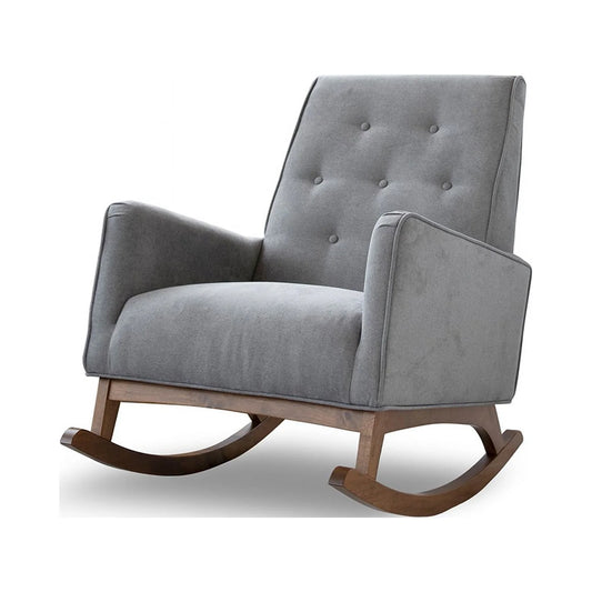 Mid-Century Modern Collin Rocking Chair, Light Gray