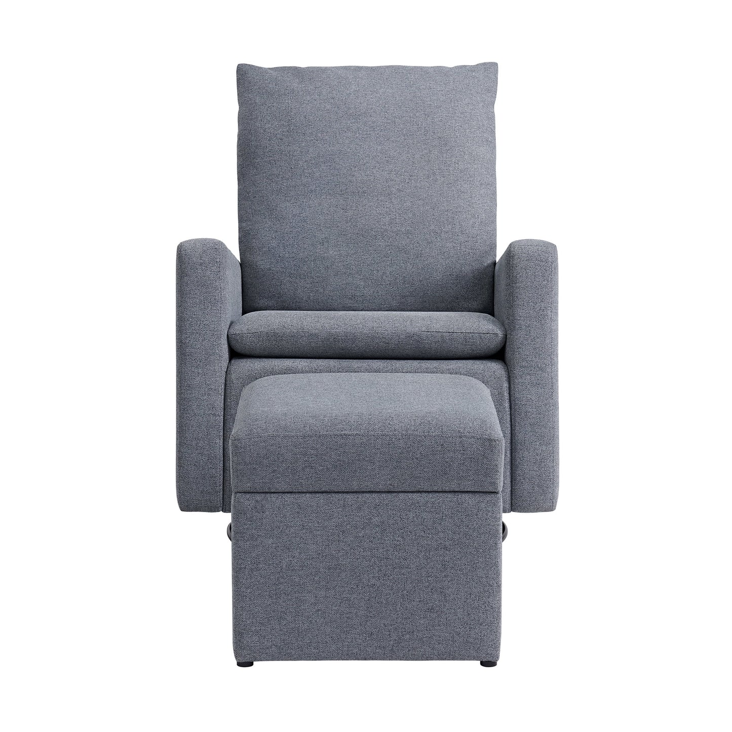 Everlee Upholstered Glider/Ottoman, Dark Gray