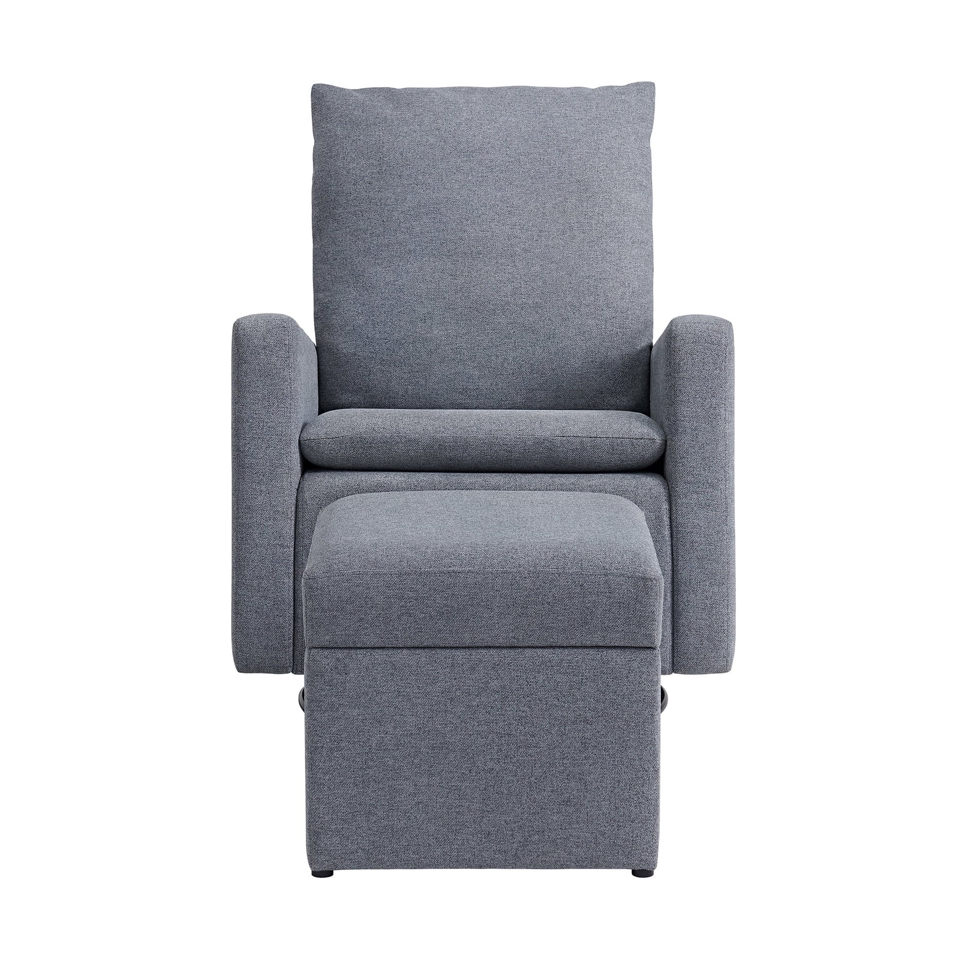 Everlee Upholstered Glider/Ottoman, Dark Gray