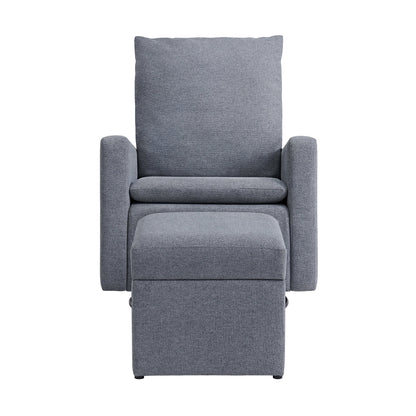 Everlee Upholstered Glider/Ottoman, Dark Gray